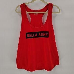 Birdiebee Bella Army Red Tank Top Size Large Racer Back Style Relaxed